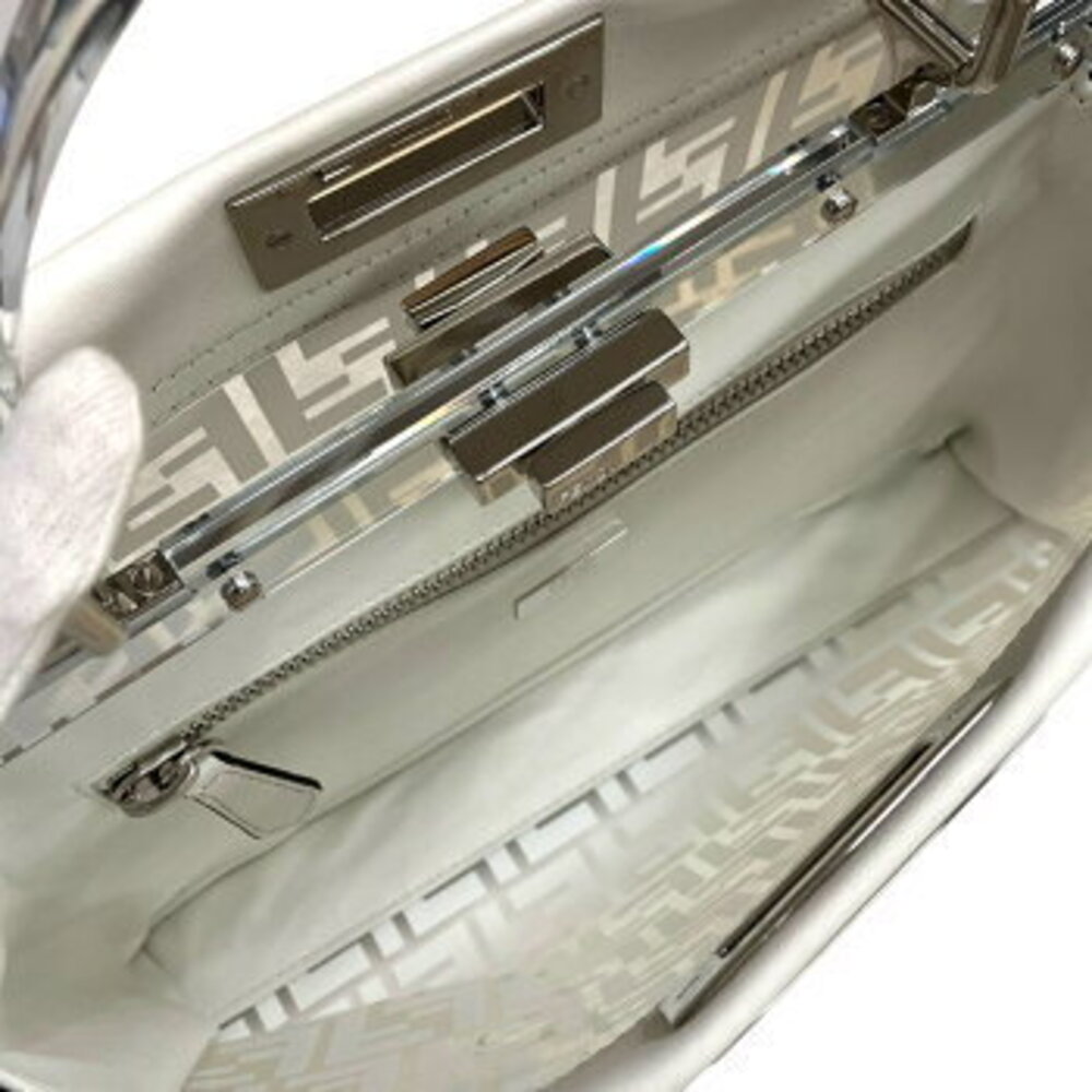 Fendi Clear Bag Edition Peekaboo Limited Leather Handbag White Shoulder Vinyl - Picture 9 of 9